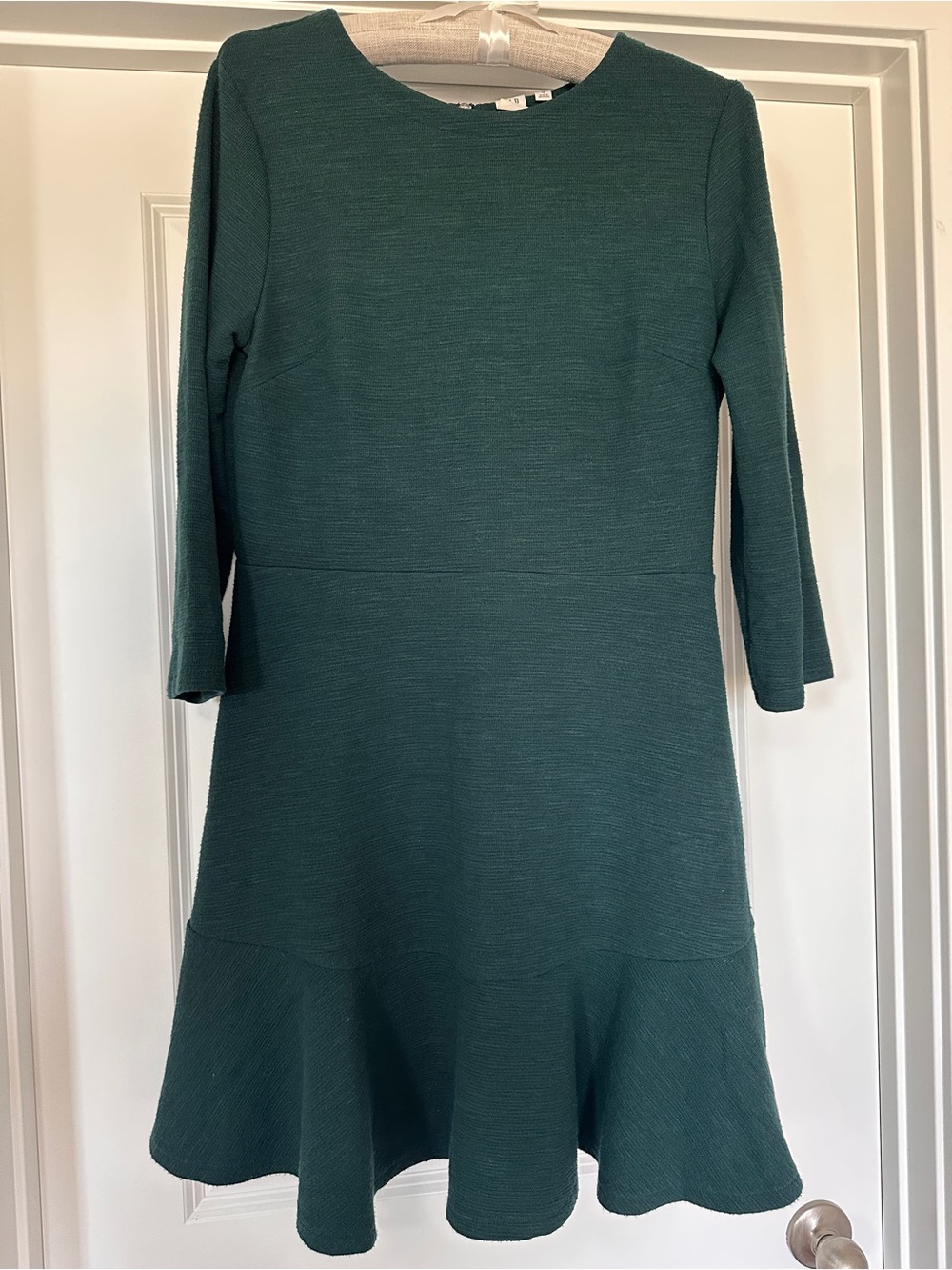 GAP Deep Green Long Sleeve Flared Hem Dress